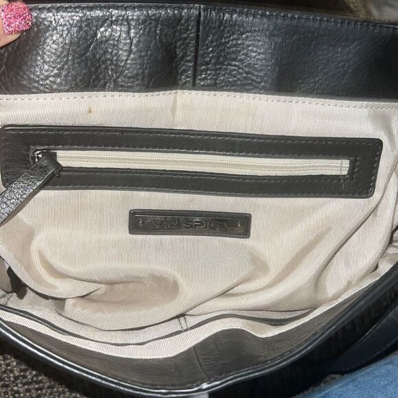 ✨VIA SPIGA "SASHA" BLACK AZTEC LEATHER BAG Messanger✨ - Picture 5 of 7